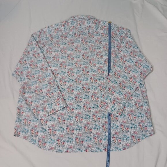 Tommy Bahama Shirt Mens XXXL Blue White Long Sleeve Floral Vented The Siesta Key - Picture 3 of 10